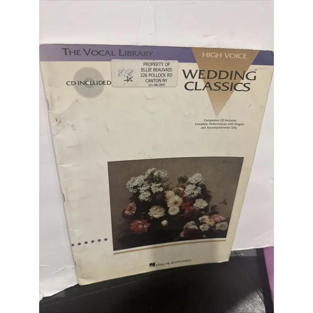 Wedding Classics High Voice Vocal Library Book With CD Hal Leonard 1992 Edition